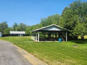 pavilions with picnic tables