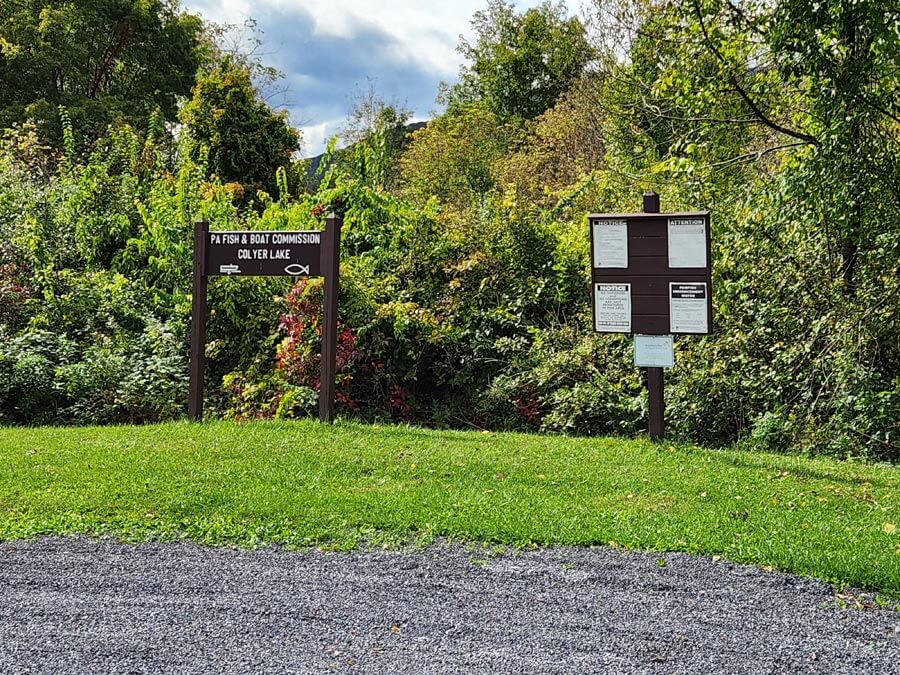 Fish & Boat Commission sign.