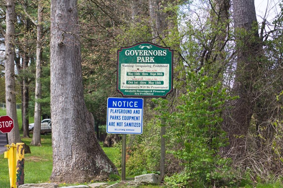 Governors Park sign.