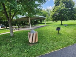 grills beside pavilion.