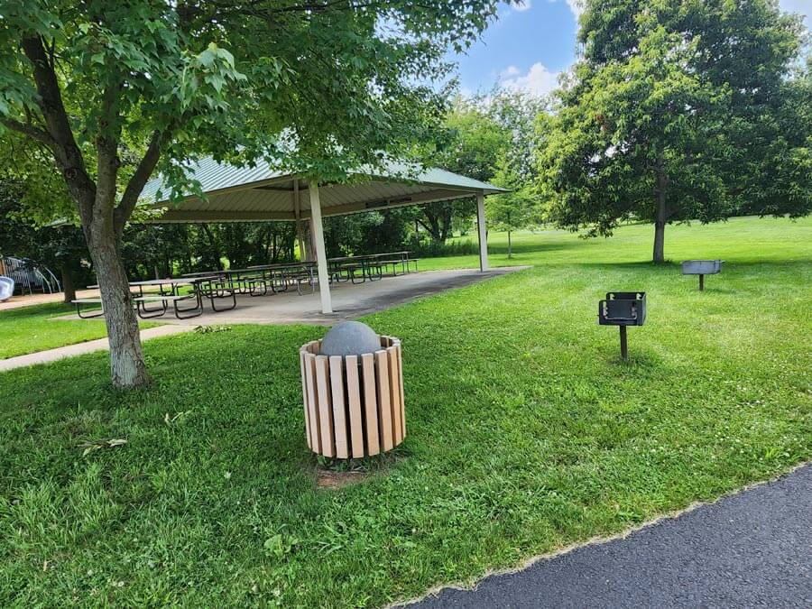 grills beside pavilion.