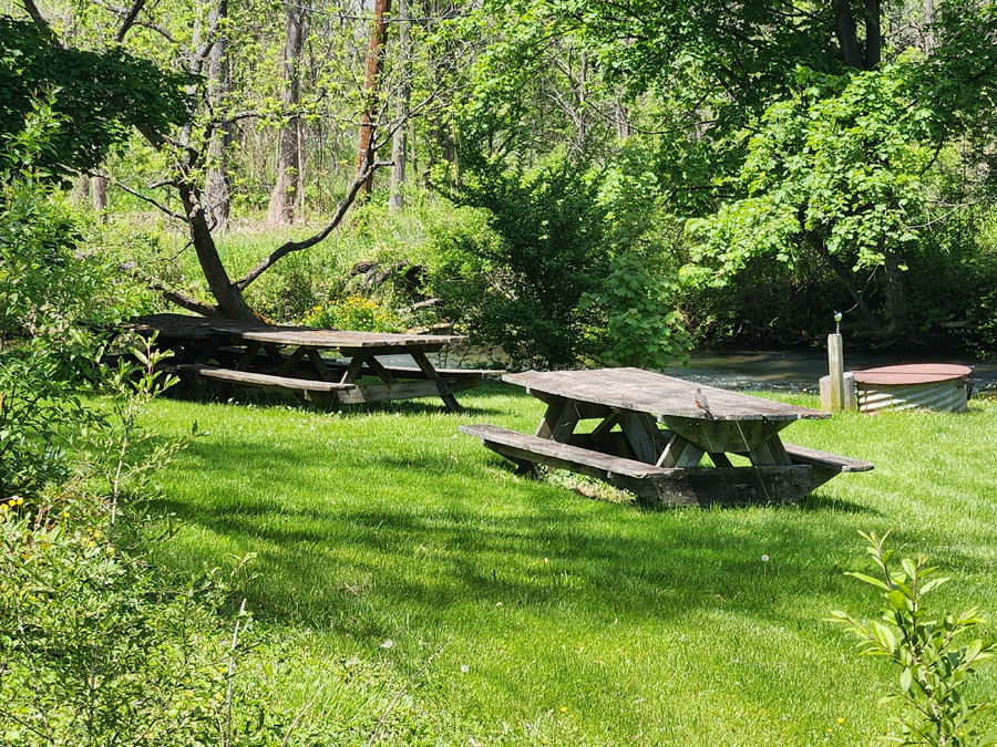 picnic tables.