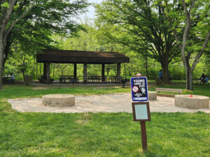pavilion and sand play area.