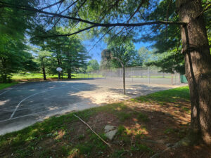 basketball and tennis courts.