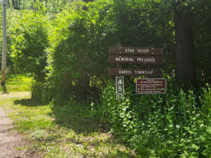 Stan Yoder Memorial Preserve sign.