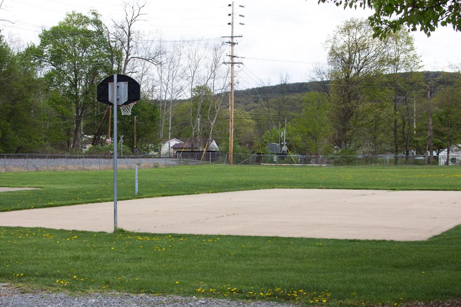 half basketball court.
