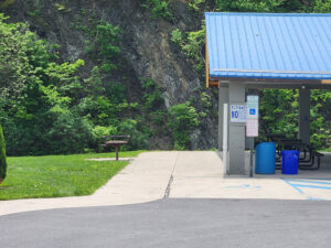 grill beside pavilion.