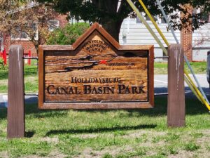 Canal Basin Park sign.