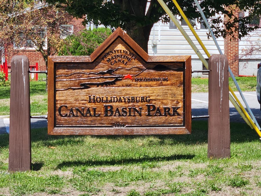 Canal Basin Park sign.