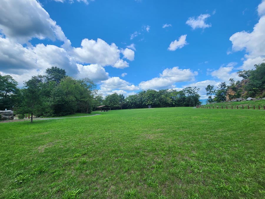 large grassy green space.