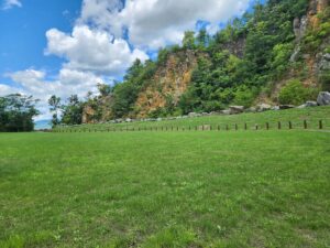 walking path from parking lot to viewing deck.