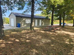 restrooms and concession building and a picnic table.