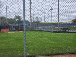 bleachers at the ball field.