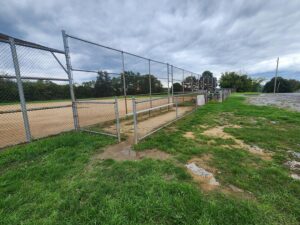 ball field sideline and parking.