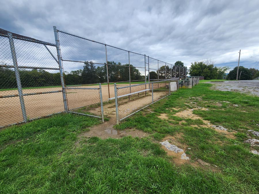 ball field sideline and parking.