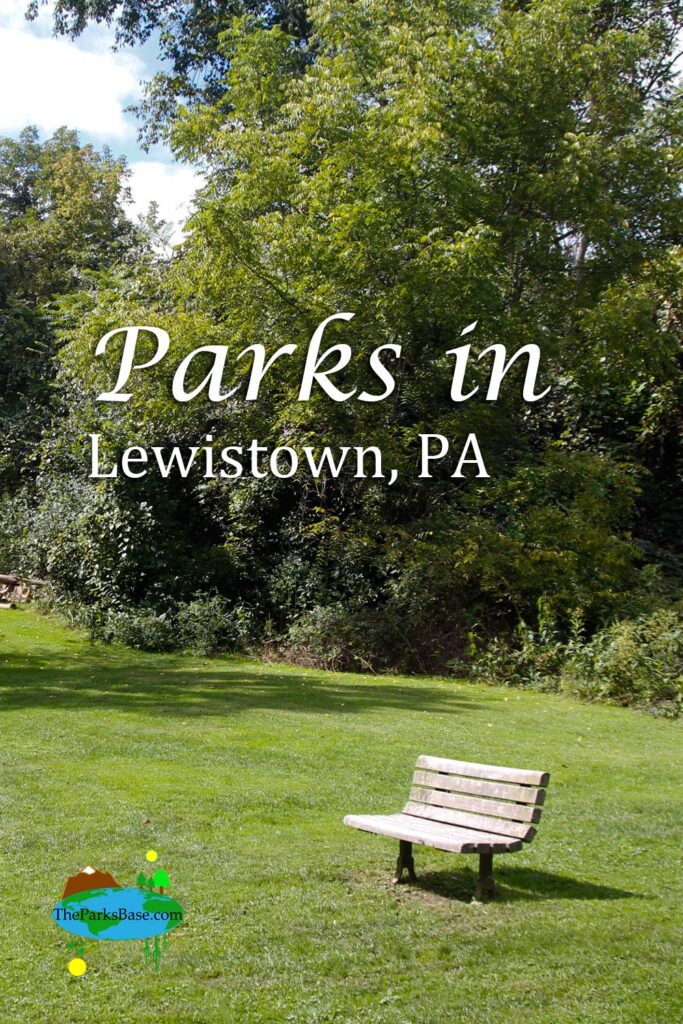 park bench in green space.