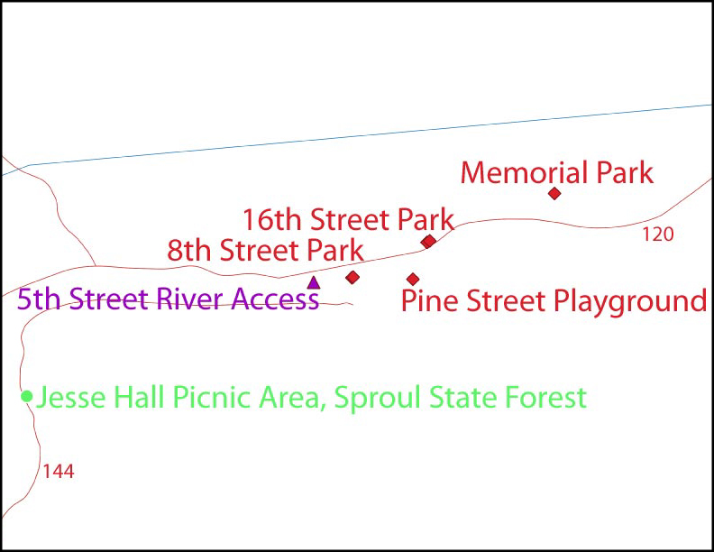 map of parks in Renovo.