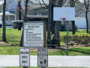 Broad Top City Park sign.