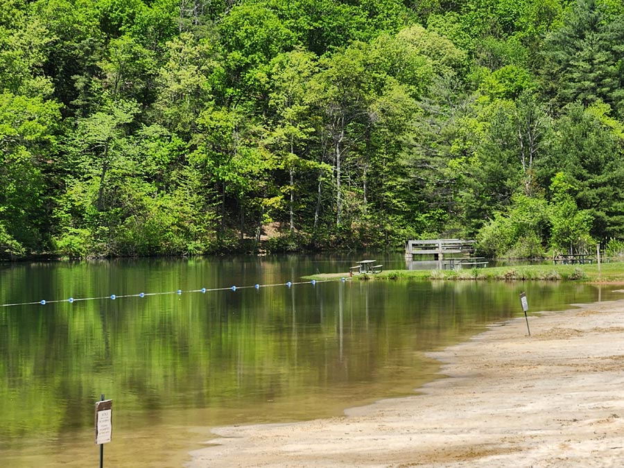 swimming beach and pier.
