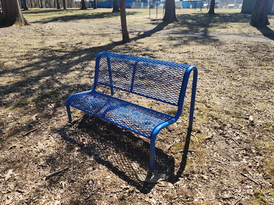 metal bench.