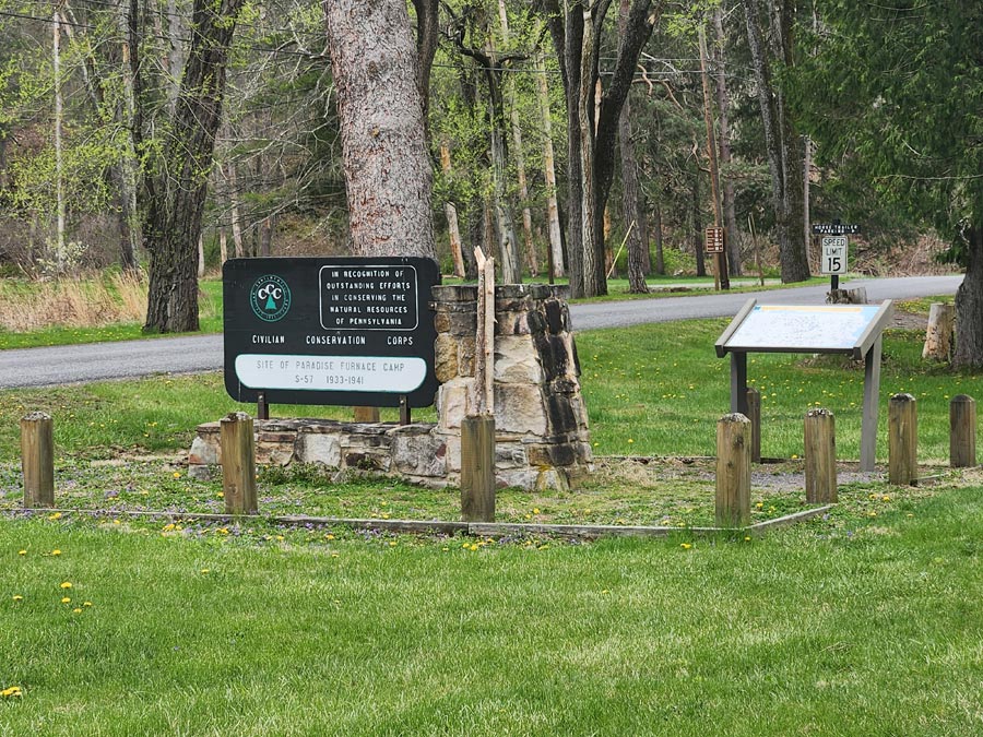 sign about the CCC at Trough Creek.