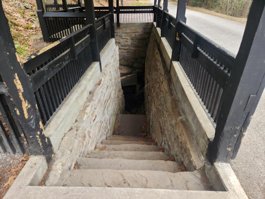 staircase to ice mine.