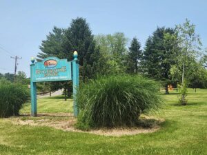 Entrance sign.