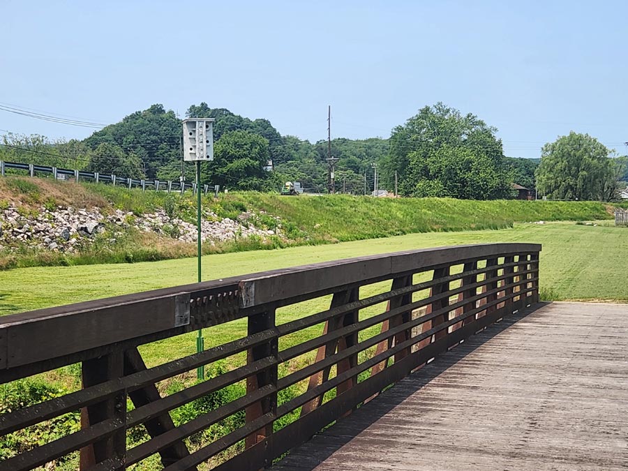 birdhouse beside bridge.