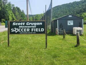 Scott Grugan Memorial Soccer Field sign.